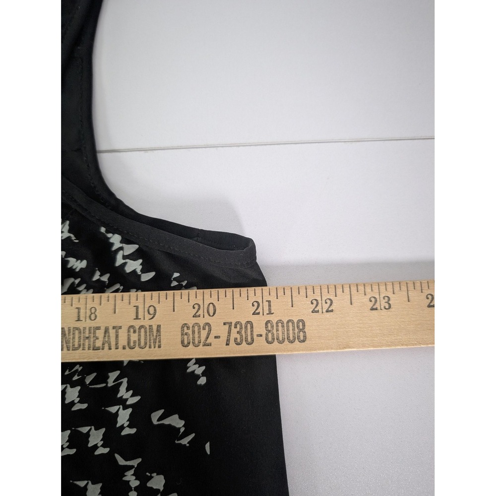 Jamie Sadock Shirt Womens Large Black Aqua Sleeveless Golf Mock Neck Zip Stretch - Picture 6 of 8